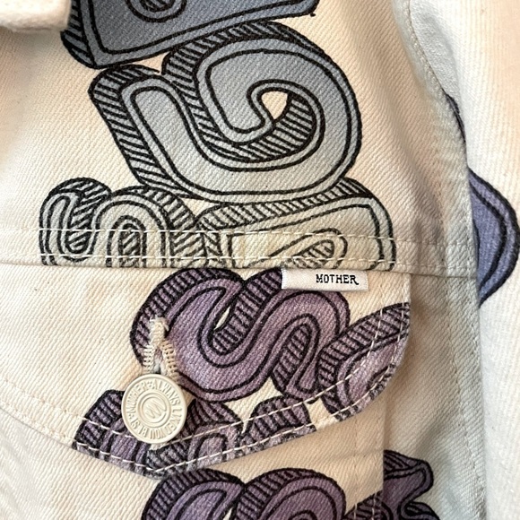 MOTHER *Rare* Shrunken Mountain Drifter Roller Skate Round Up Denim Jacket Small - Picture 7 of 8